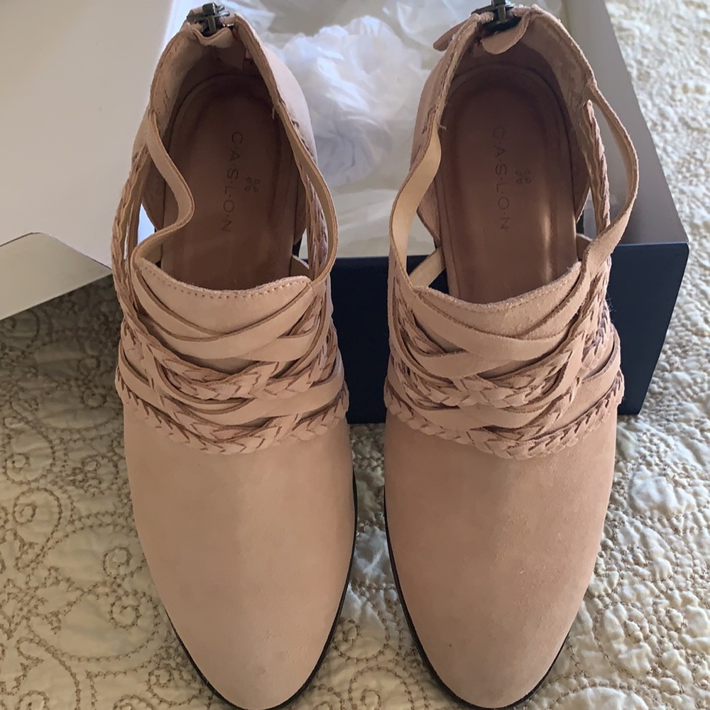 CASLON Pink Suede Booties - Picture 4 of 11